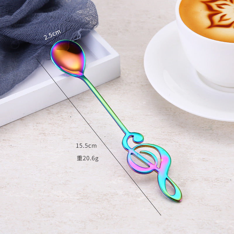Wholesale Creative note spoon 304 stainless steel coffee spoon mixing ice spoon